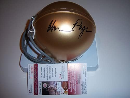Alan Page Notre Dame Fighting Irish, minnesota Vikings JSA / coa a semnat mini cască-mini căști NFL cu autograf