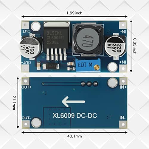 5PCS XL6009 Modul Boost DC-DC Modul reglabil DC3.0-30V la DC5-35V Tensiune de ieșire Tensiune de putere Converter Modul de