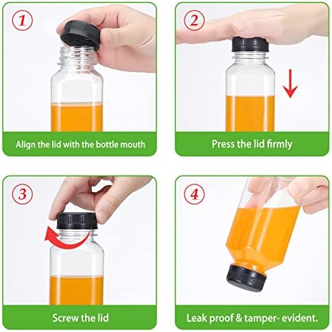 Jcdxxxkqy sticle goale de suc de Plastic 28 pachet 8oz cu capac rezistent la scurgeri sticlă de apă transparentă reutilizabilă