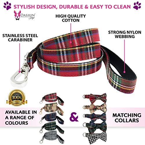 Lesa de câine de carouri tartane scoțiene pentru câini de fată sau băieți Model de carouri confortabile, cadou excelent pentru