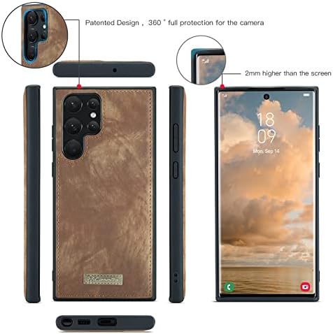 Huse Flip de protecție husă compatibilă cu Samsung Galaxy S22 Ultra 5g portofel multifuncțional telefon mobil husă din piele Fermoar din piele & amp; Husă magnetică detașabilă pentru telefon Premium TPU