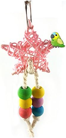 Gilroy Colorat Bead Bead Bird Star Star Forme cușcă Swing Swing Mestecare jucărie de papagal, culoare aleatorie, culoare aleatorie