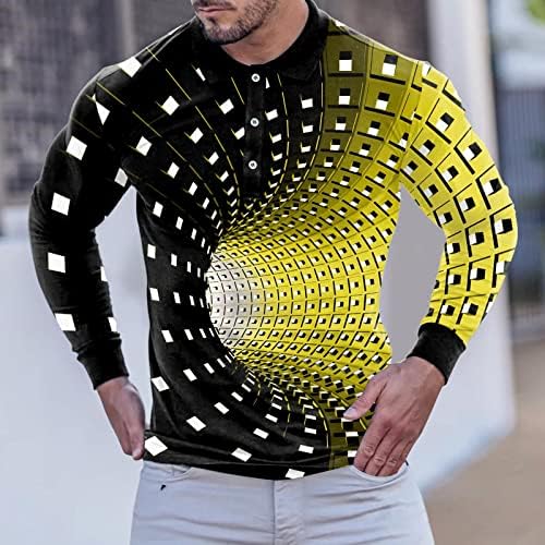 Cămașă de transpirație pentru bărbați modă casual casual abstract digital tipărit buton cu mânecă lungă cu mânecă lungă bărbați
