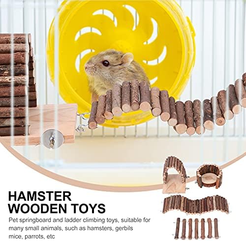 Jucării de iepuri de iepure Balacoo Hamster Chew Toys 1 Set Hamster Toys Hamster din lemn Standing Paltform căprind scară amuzantă