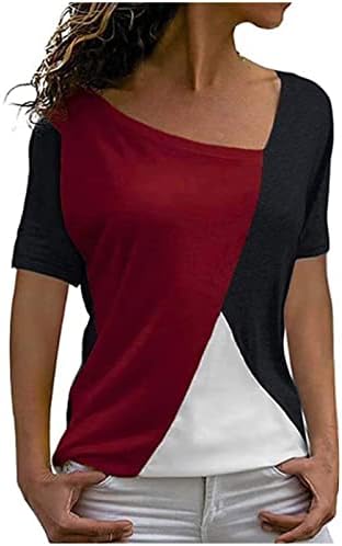 Girls Summer Fall v Neck Bluză cu mânecă scurtă 2023 Îmbrăcăminte din bumbac brunch tricou pentru femei y2 y2