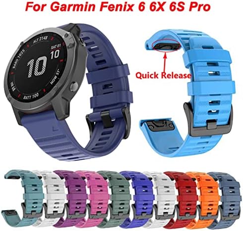 BNEGUV 26mm Sport Silicon Watchband Wriststrap pentru Garmin Fenix 6x 6 6s Pro 5x 5 5S Plus 3 ore 20 22mm Easy Fit eliberare