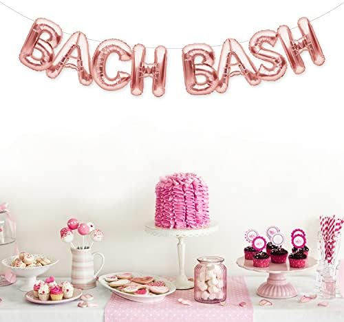 Partyforever Bach Bash Balloons Banner Rose Gold Bachelorette Party Decorations Semn