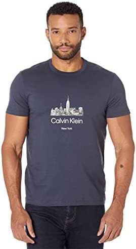 Calvin Klein cu mânecă scurtă Skyline NY Logo Crew Team