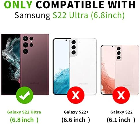Husă FYY compatibilă pentru Galaxy S22 Ultra 5g, husă de portofel detașabilă magnetică 2-în-1 [Suport de încărcare fără fir]