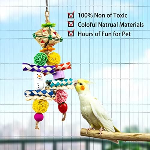 Papagalii de păsări Jucării mărunțite, 5pcs Parakeet Bamboo Culopete jucării agățate Jucării pentru păsări pentru papagali
