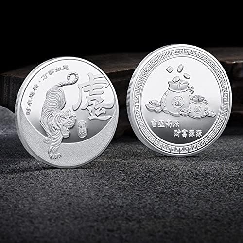 Monedă comemorativă Anul Tiger Silver Tiger Medalie Comemorativă Lucky Cryptocurrency 2021 Ediție limitată Colector Colector