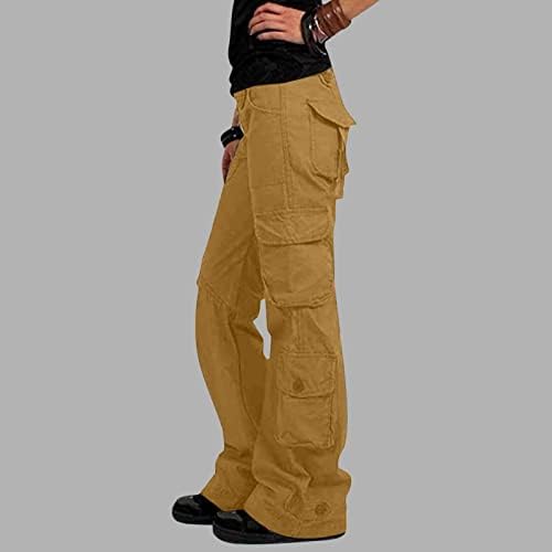 Pantaloni de marfă zlovhe, pantaloni de marfă pentru femei, cu buzunare, pantaloni cu picioare largi de salopete de pantaloni