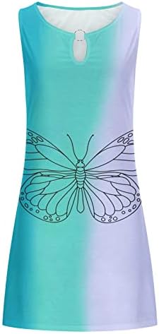 Rochii de Vară Fără mâneci 2023 pentru femei Tricou Casual de plajă Sundress rochie Mini cu imprimeu fluture Floral