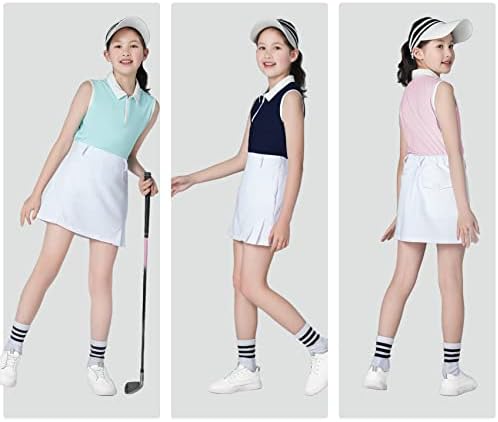 QBK Girls Golf Haines Cămașă Polo fără mâneci Upf50+ cu 1/4 Zipper Quater