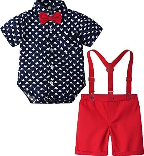 A&J Design Băiețel Gentleman Suspensters Outfit pentru copii pentru rochii de mireasă pentru copii