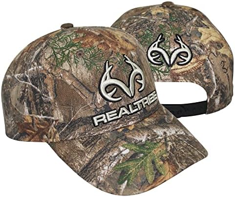 Realtree 3D Logo Camo Deer Hunting Trucker Cap Hat pentru bărbați-Bill Precurved , profil mediu structurat, Snapback, Sweatband