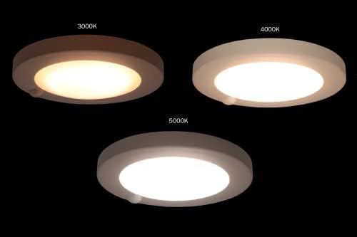 HOMEnhancements LED-DL80565-WH-PIR 7.875 lumină de disc LED integrată activată prin mișcare cu temperatură de culoare schimbătoare
