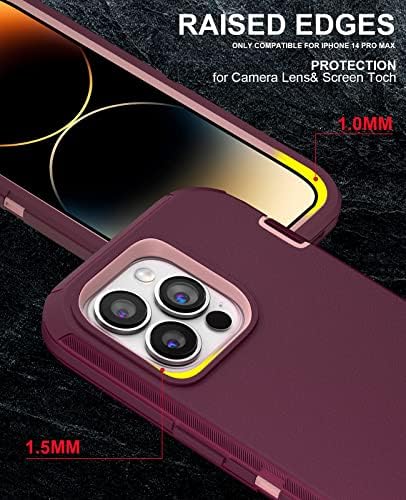 DHCall pentru carcasă iPhone 14 Pro Max, cu 2 protector de ecran de sticlă temperat [protecție împotriva picăturilor de grad