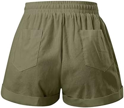 Pantaloni scurți de vară pentru femei, cu talie înaltă color solide, ținute de tragere la țesături scurte de antrenament respirabil scurt cu buzunare