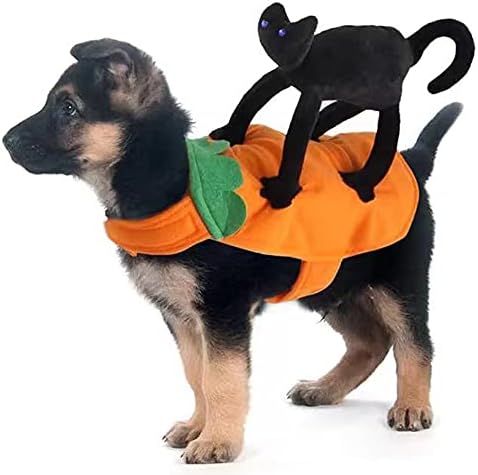 Anelekor Cat Halloween Costume Cosplay câine Halloween costum animal de companie transportă dovleac haine cu desene animate