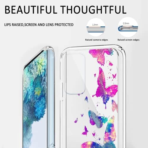 Ademen compatibil cu Samsung Galaxy S20 FE 5G Carcasă Clear cu Butterfly Design TPU TPU Carcasă de protecție Samsung Galaxy S20 Fe 5G