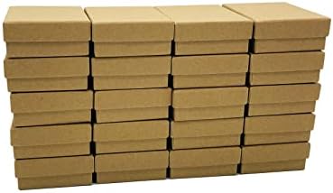 HomeImpel 20 pachete carton hârtie bijuterii cutii, 3.54 x 2.76 x 1.18 inch, dreptunghi bijuterii cutii bumbac umplut, cercei