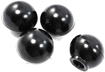 X-Dree 4 x 32mm dia 8mm găuri de găuri de plastic negru plastic cu bile solid buton pentru mașini-unelte (4 x 32mm dia 8mm