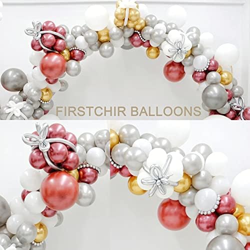 Silver Balloons Garland Arch Kit, 138pcs Pearl Silver Balloons Dimensiuni Dimensiuni 5 10 12