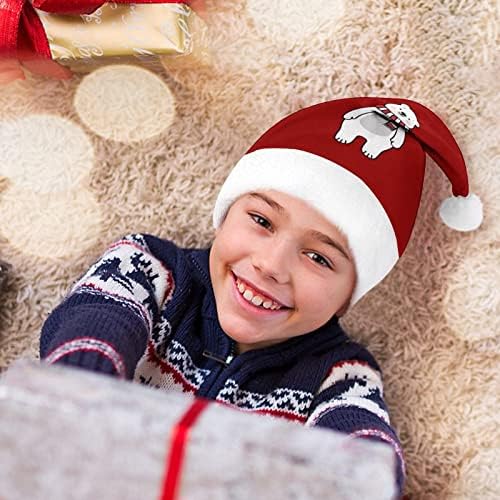 Drăguț urs Polar Crăciun pălărie moale de pluș Santa Cap amuzant Beanie pentru Xmas Anul Nou petrecere festivă