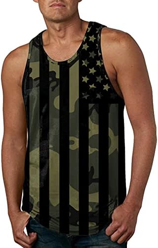 Xzhdd Ziua Independenței Rezervor Topuri pentru Mens steagul American T-Shirt retro Patriotic vara plaja soldat fără mâneci