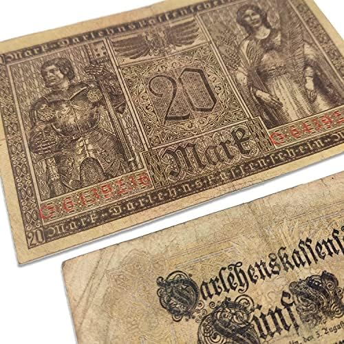 Colecția Imperiului German WWI - 7 bancnote emise din 1914 până în 1918. Certificatul de autenticitate inclus