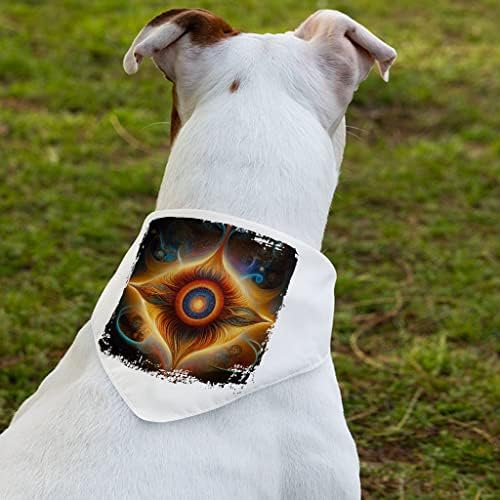 Guler de bandana cu model geometric - guler cu eșarfă abstractă - Caleidoscop câine bandana - s