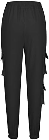 Pantaloni de marfă pentru femei cu talie înaltă mai multe buzunare salopete pantaloni de montare liberi pantaloni casual
