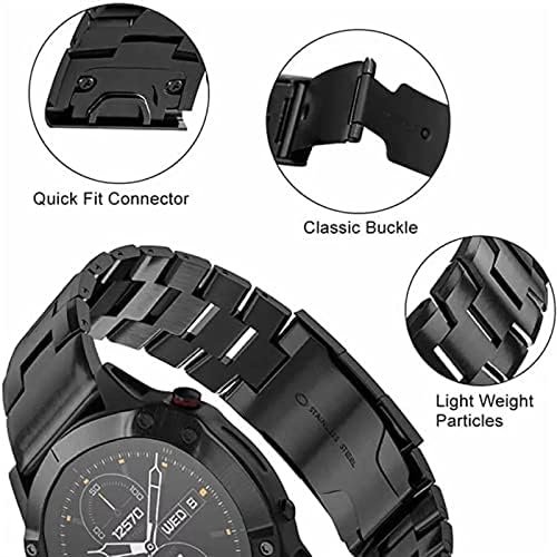 Gummmy 22 26mm aliaj cu bandă de veghe Brățară cu curea pentru Garmin 5 5x Plus 6 6x Pro 3HR 945 Sport Rapid Rapid Smart Watch