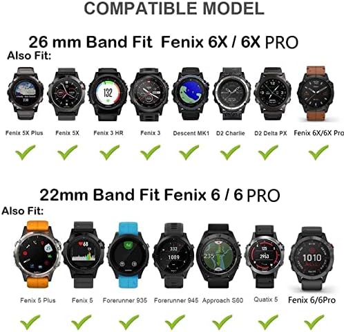 Fehauk 26/22mm Watchband pentru Garmin Fenix ​​6 6S 6X Pro 5 5x 5S Plus 3HR 935 MK1 Imprimare Band Silicon Release Rapid Correa
