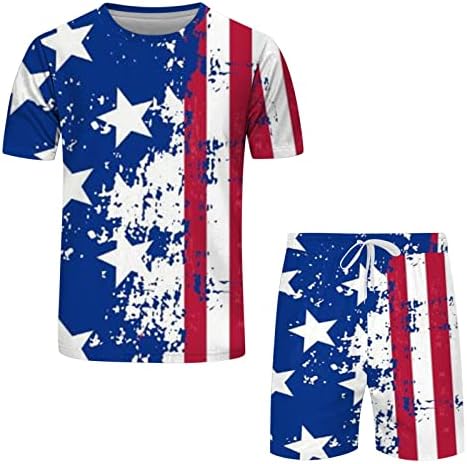 Tricouri de vară BMisegm pentru bărbați Independența Zilei Flag Primăvara Vara pentru timp liber Sport Sporturi Confortabile