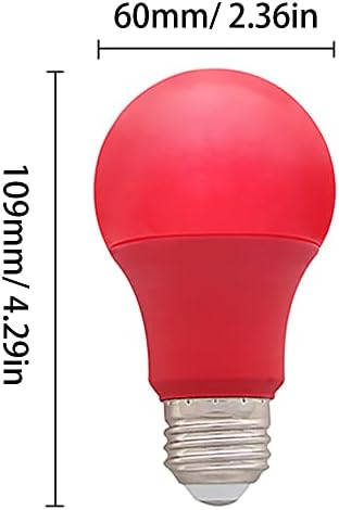 BesYouSel A19 bec roșu 9w E26 lampă de lumină colorată 60watt echivalent pentru tema de Crăciun Petrecere de vacanță petrecere
