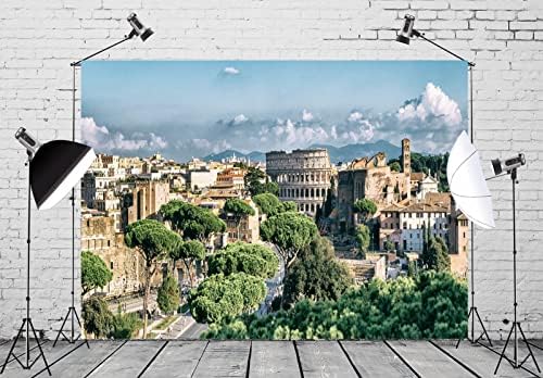 Loccor Fabric 15x10ft Roma Italia fundal Celebre Arhitectural Italian Oraș Skyline Fotografie Fundal Italian Temă Decorațiuni