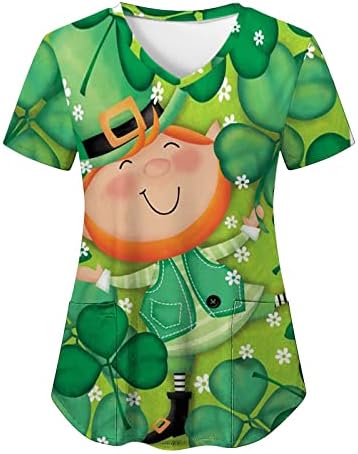 Femei St. Patrick ' s Day Shirt irlandez Verde Crewneck maneca scurta Tee Topuri Lady Workwear tricouri bluze Dressy tunici
