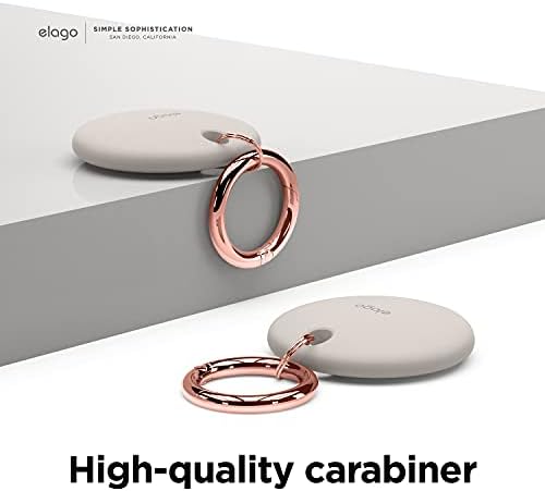 carcasă de bază Elago compatibilă cu breloc AirTag-protecție completă, Breloc inclus, design subțire și simplu, Silicon premium