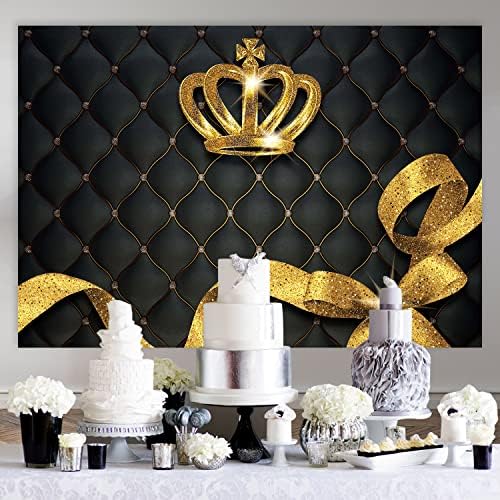 Kukusoul coroana fundal coroana de Aur Negru canapea fotografie fundal VIP ziua de nastere fundal 7x5ft pentru nunta petrecere