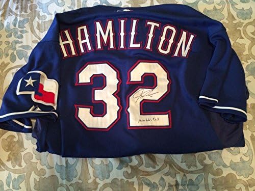 2009 Josh Hamilton semnat joc inscripționat Jersey - Awesome Blue - JSA/MLB - MLB Game folosit tricouri