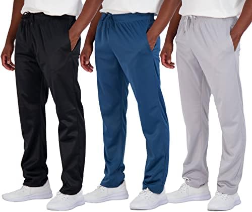 Pachet Real Essentials 3: pantaloni de trening cu fund deschis pentru bărbați, cu buzunare