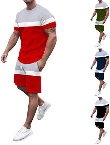 Haine de antrenament pentru bărbați set de cămăși de pantaloni scurți atletici set de transpirație casual îmbrăcăminte sport