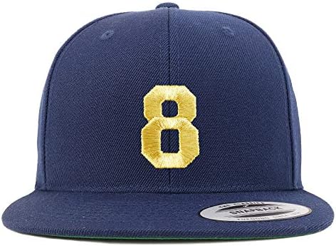 Trendy Magazin De Îmbrăcăminte Numărul 8 Fir De Aur Plat Bill Snapback Baseball Cap