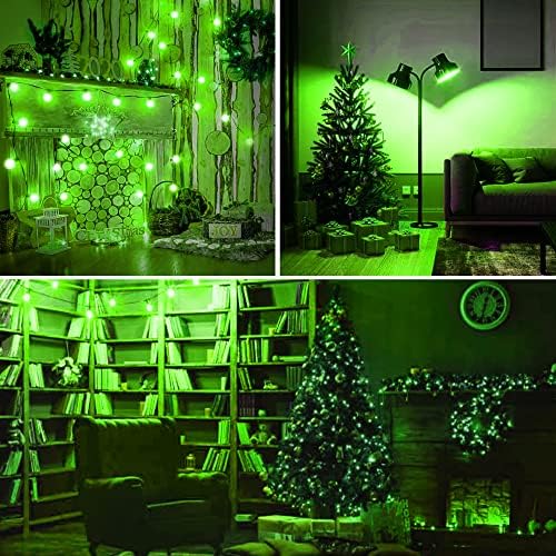Bec verde Briignite, lumini de Crăciun verde, becuri colorate G40 LED verde echivalent 10W, becuri cu șir impermeabil IP44