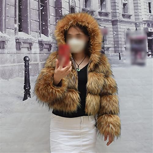 Femei jachete Faux blana Paltoane iarna scurt cald gros blana Paltoane Vesta Raccoon fals blana Paltoane