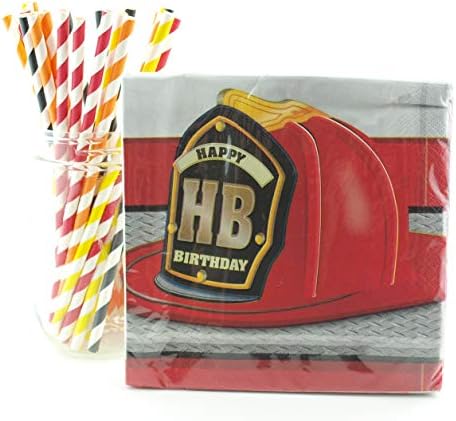 Funcționare pentru petreceri de pompieri Kit de masă - petrecere de naștere a pompierului, petreceri de naștere - 16 șervețele