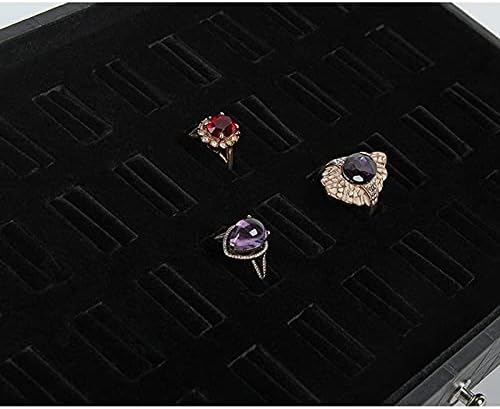 Bijuterii de depozitare cutia de bijuterii negre din piele de bijuterii cu 6 sertare pandantive de mare capacitate de mare