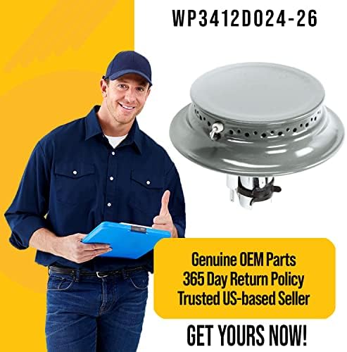 WP3412D024-26 Range Sealed Burner Cap - Replaces AP6008593, 3412D024-26, 12500051, 12500099, 1514969, 3412D015-14, 3412D016-14,
